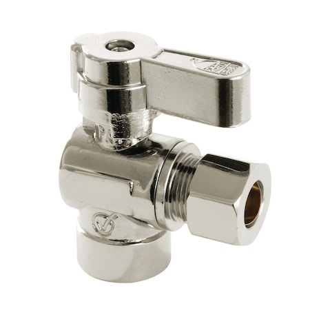 Kingston Brass KF4320PN 1/2" Sweat x 3/8" OD Comp Angle Stop Valve, Polished Nickel KF4320PN